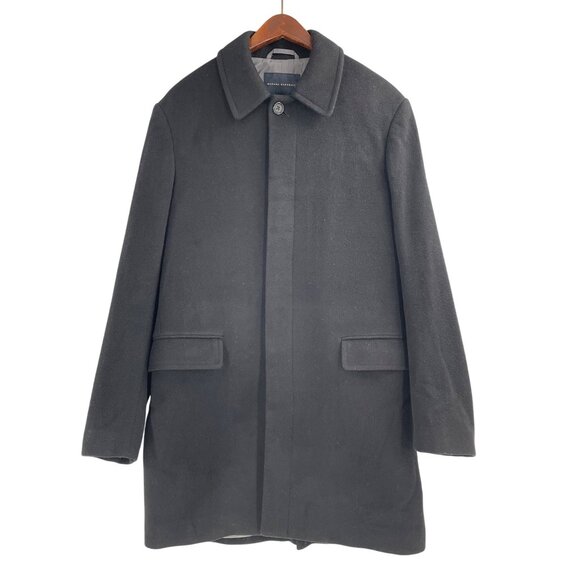 Banana Republic Mens Medium Wool Cashmere Blend Overcoat Classic Black Winter - Picture 1 of 8